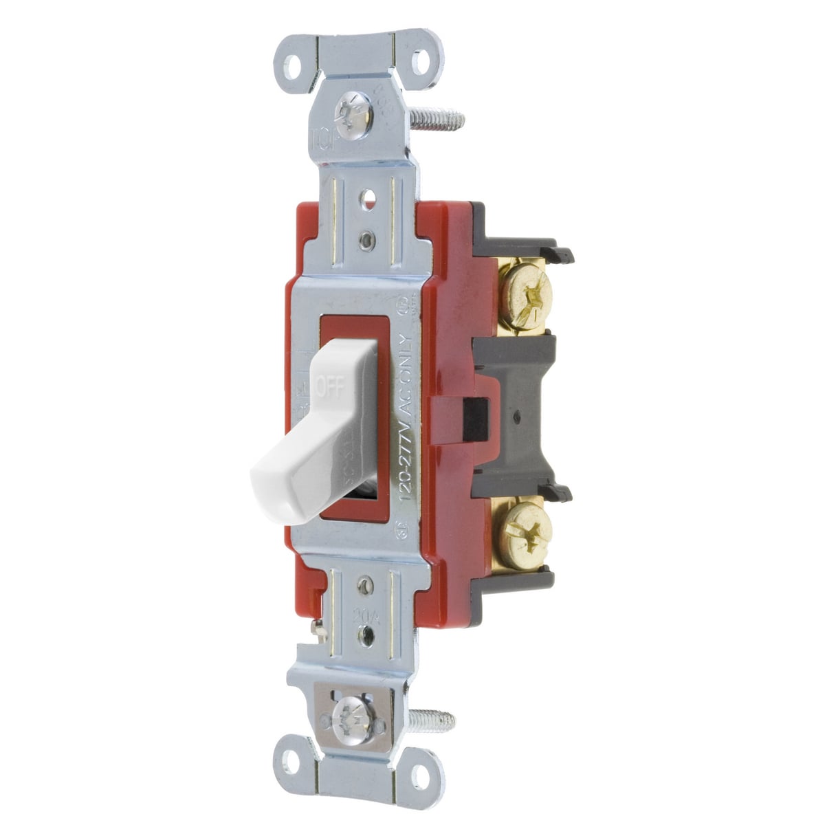 Switches and Lighting Controls, Hubbell- PRO Series, Toggle Switches, General Purpose AC, Double Pole, 20A 120/277V AC, Back and Side Wired, White