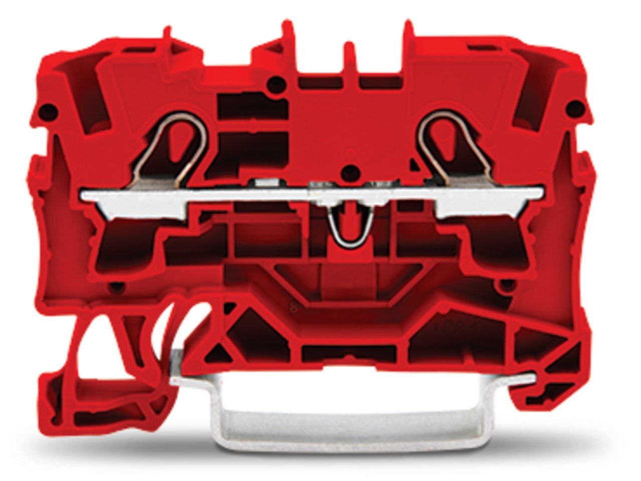 2-conductor through terminal block; 4 mm; suitable for Ex e II applications; side and center marking; for DIN-rail 35 x 15 and 35 x 7.5; Push-in CAGE CLAMP; 4,00 mm; red