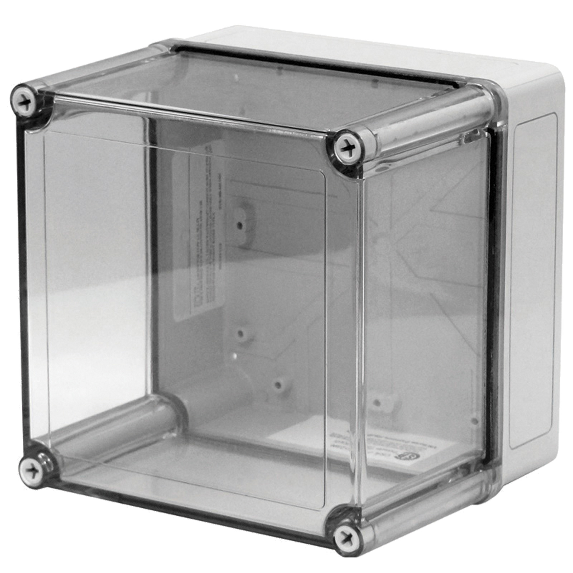 VM Flat Transparent Screw Cover Type 4X, 7.00x7.00x6.02, Lt Gray, Polyester, CT