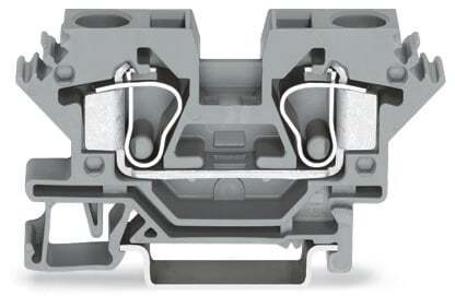 2-conductor through terminal block; 10 mm; suitable for Ex e II applications; lateral marker slots; for DIN-rail 35 x 15 and 35 x 7.5; CAGE CLAMP; 10,00 mm; light gray