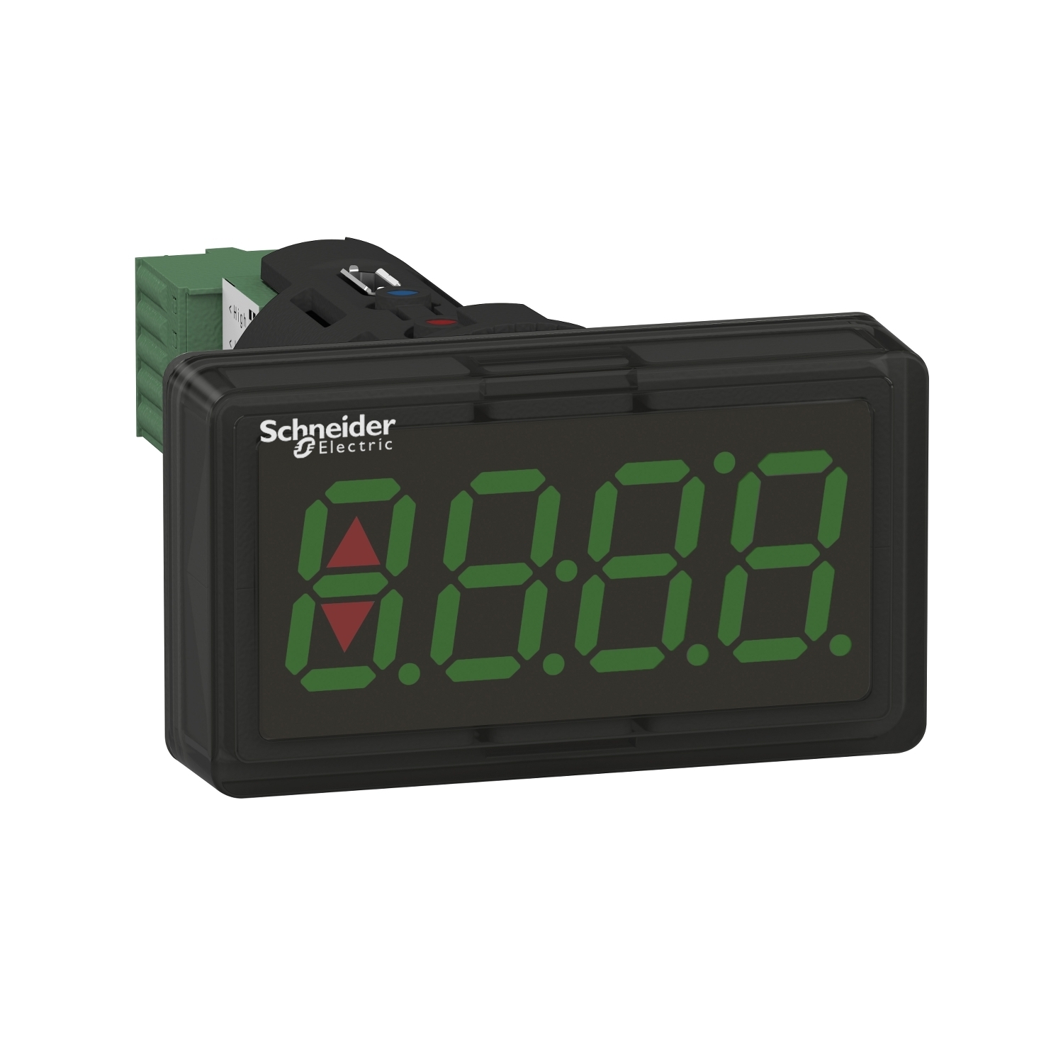 Display module, Harmony XB5, Digital panel meter, plastic, black, 22mm, 4 digit green LED display, 4...20mA input