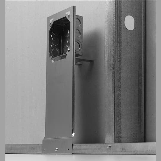 Extension Plate Bracket, 18 Inches Tall, Pre-Galvanized Steel, Galvanized Finish, Fits 4 Inch or 4-11/16 Inch Outlet Box