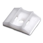 Cable Tie Push Mounts, Natural Nylon 6.6, Width of 10.92mm (0.43 Inches), Length of 10.92mm (0.43 Inches), Height of 16.26mm (0.64 Inches), Slot Width of 5.59mm (0.220 Inches), Slot Height of 1.65mm (0.065 Inches)