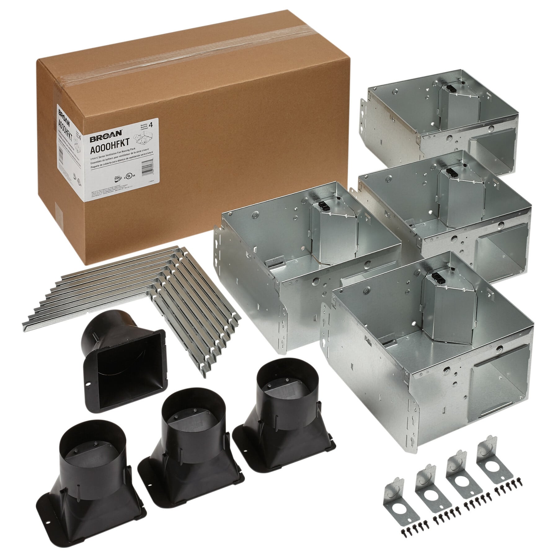 Broan Flex Series Bathroom Ventilation Fan only Housing Pack with Flange Kit