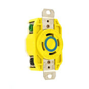 30 Amp, 250 Volt- 3PY, Flush Mounting Locking Receptacle, Industrial Grade, Grounding, Corrosion Resistant, Yellow