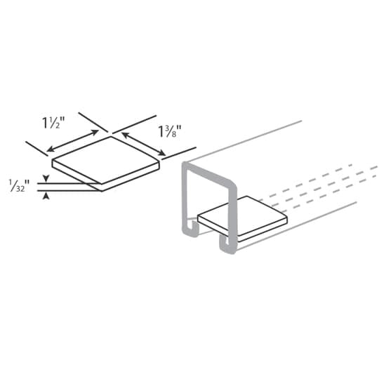 Retainer, Wire, Length 1-1/2 Inch, Width 1-3/8 Inch, Thickness 1/32 Inch, Fiber