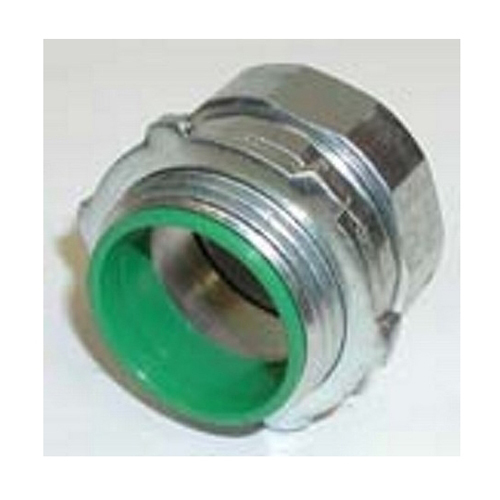 Connector, compression, steel, 105 Degree C insulated throat, size 3/4"