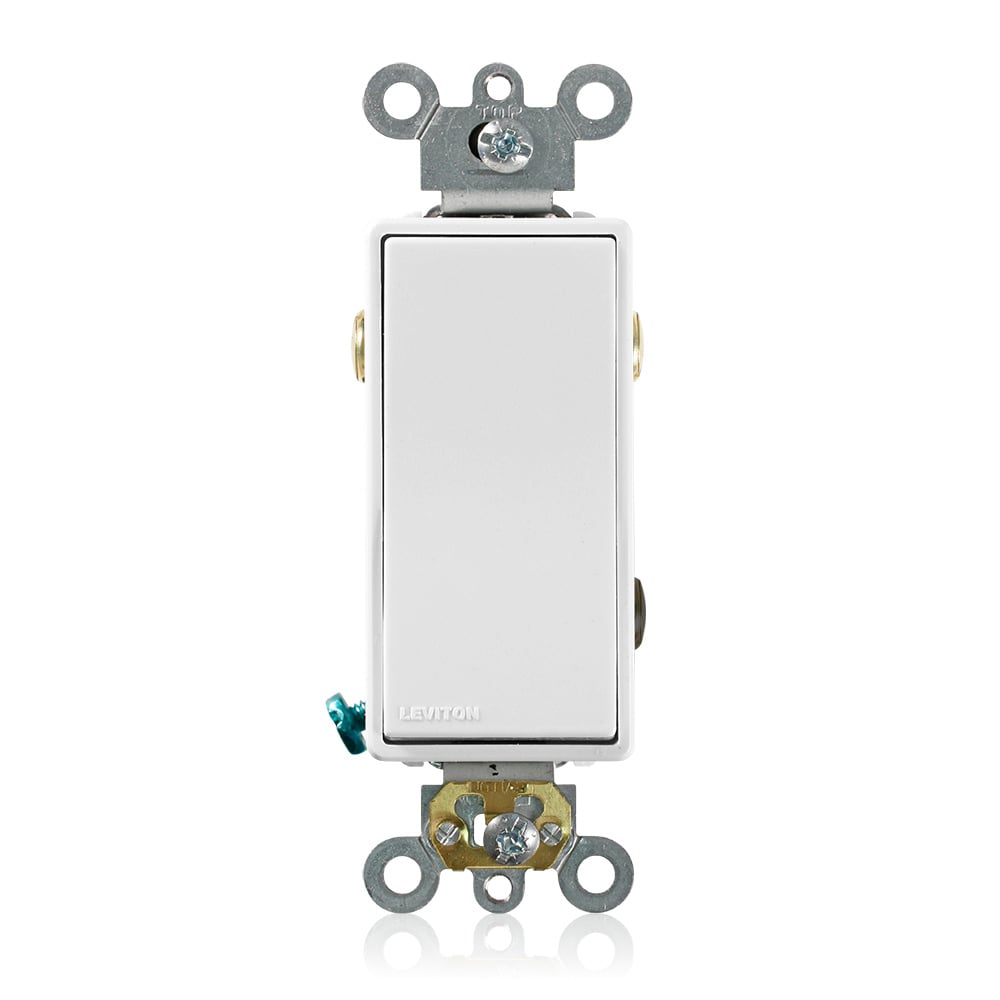 20 Amp, 120/277 Volt, Decora Plus Rocker 3-Way AC Quiet Switch, Commercial Grade, White