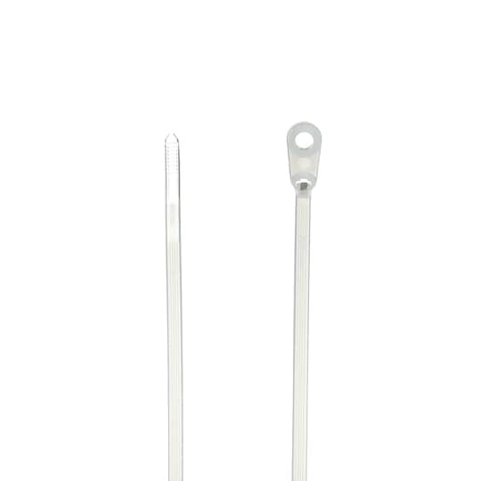 Integrated Mounting Hole Cable Tie, Natural Polyamide (Nylon 6.6) for Temperatures up to 85 Degrees Celsius (185 F) for Indoor Applications, Length of 152mm (6 Inches), Width of 3.6mm (0.14 Inch), Thickness of 1mm (0.04 Inches), Tensile Strength Rating of 177 Newtons (40 pounds), #8 Screw for Mounting, Bulk Pack