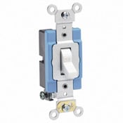1201-2W Self-Grounding AC Quiet Toggle Switch, 120/277 V AC, 15 A, 1/2, 2 hp Power Rating
