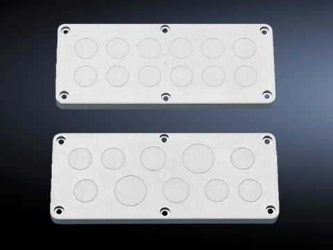 1582000 KL Series Rectangle Cable Gland Plate With PG Knockouts, 220 mm W x 90 mm D, For Use With IP55 Junction Box, ABS, Light Gray
