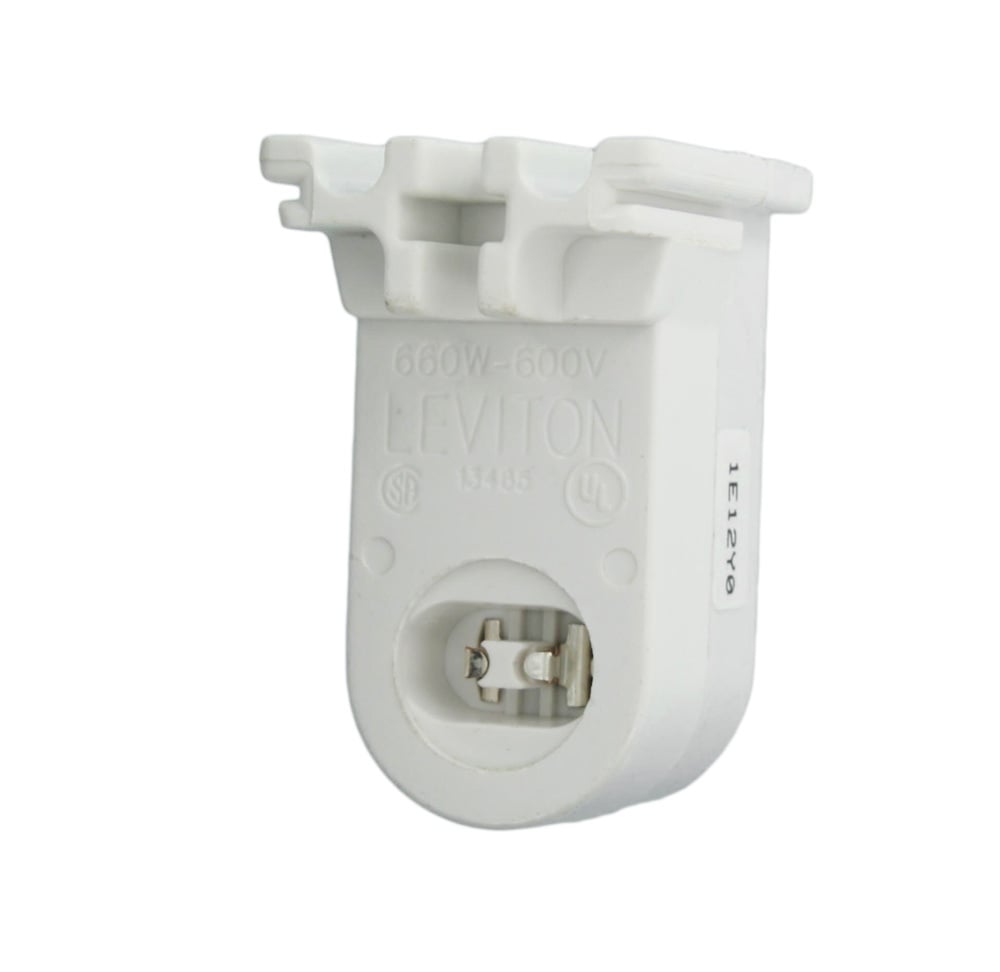 660W 600V Fluorescent Lampholder, Pedestal Base, High Output, Recessed Double Contact, White