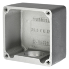Locking Devices, Hubbellock, Industrial, Cast Aluminum Receptacle Box, For use with 60A Hubbellock receptacles, Metallic