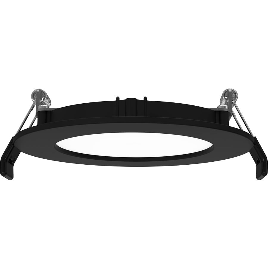 EDGE-LIT WAFER 4" 9W 750LM 90CRI 5CCT 120V TRIAC/ELV ROUND BLACK BAFFLE