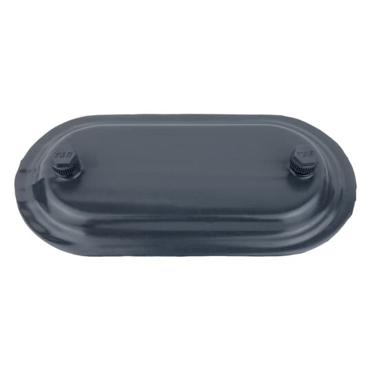 PVC Coated Conduit Body Cover, Form 7, Size 2 Inch/53 Metric, Iron, Dark Gray