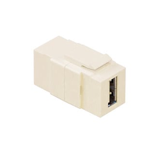 Quickport USB Connector, A-A, Feddthrough, Ivory