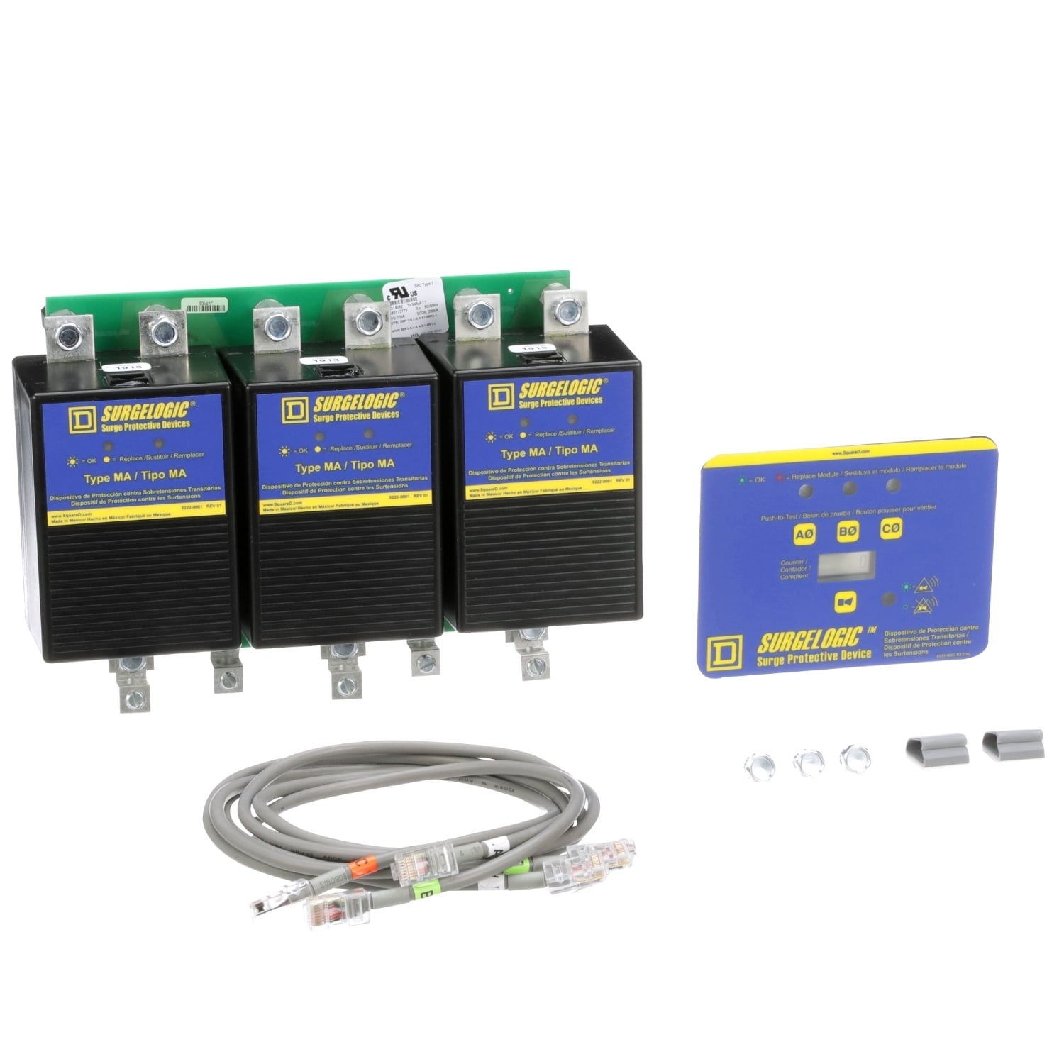 OEM assembler kit, Surgelogic, 120kA, 480Y/277VAC, 3 phase, 4 wire, SPD type 2