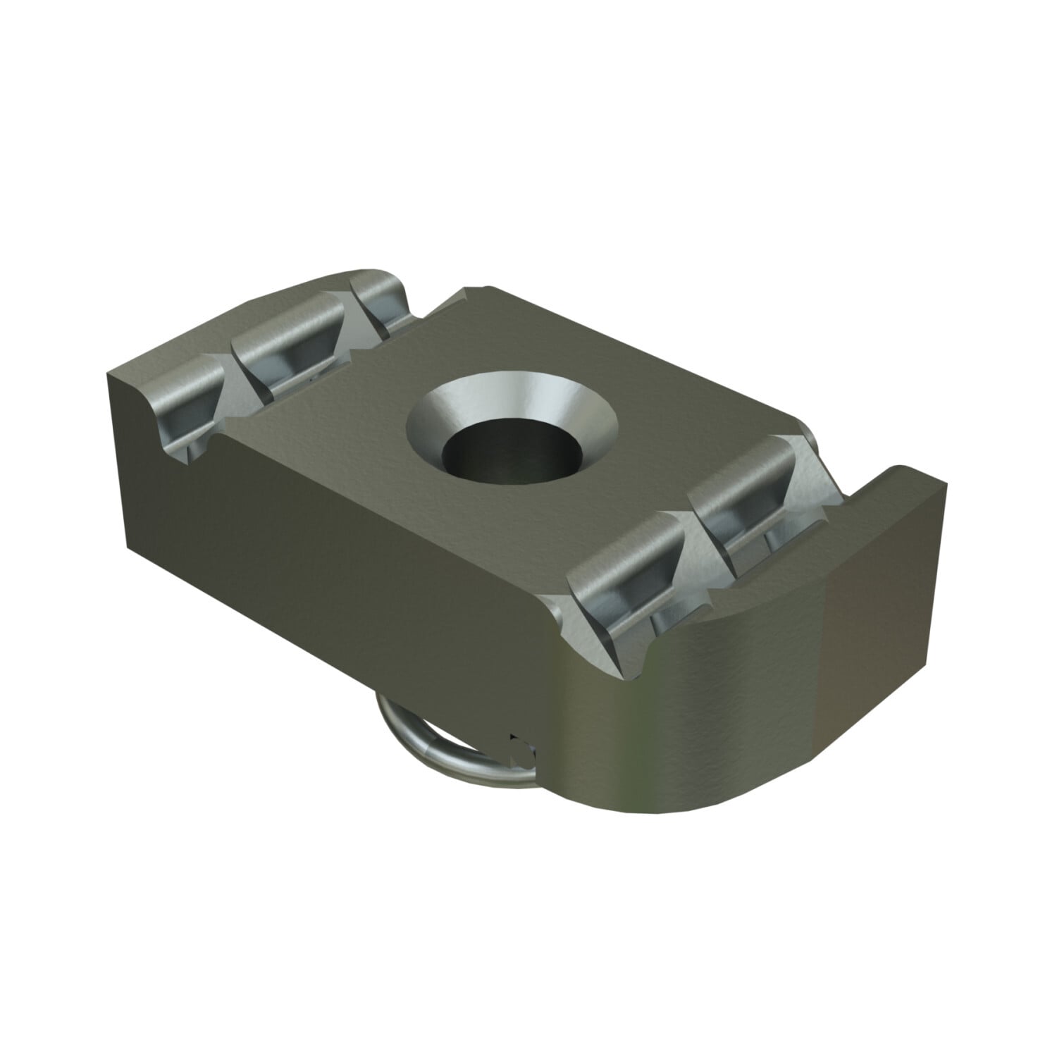 A4008-EG Channel Nut With Spring, 3/8-16 Thread, UNC Thread, For Use With A3300 and A4000 Series Channel, Mild Steel