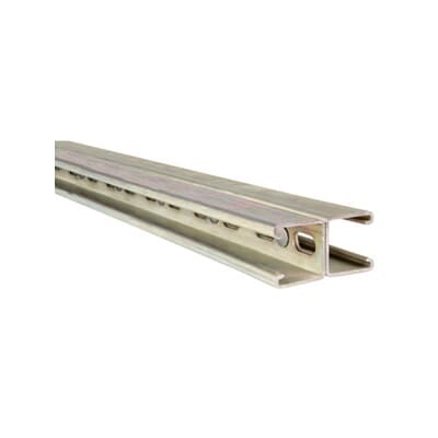 Channel, 12 Gauge, 1-5/8 Inch x 1-5/8 Inch, Length 10 Feet, Half Slotted Stainless Steel with 9/16 Inch X 1-1/8 Inch Slots on 2 Inch Centers, Back to Back Combination