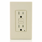 Self-Test Slim Tamper Resistant GFCI Receptacle. Nema 5-15R 15A-125V At Receptacle, 20A-125V Feed-through. Lighted - Light Alomd With Light Almond Test And Reset Button.