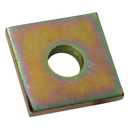 Washer, Square, Size 1-1/2 Inches x 1-1/2 Inches, Bolt Size 1/2 Inch, Thickness 1/4 Inch, Green Urethane Powder Coated Steel