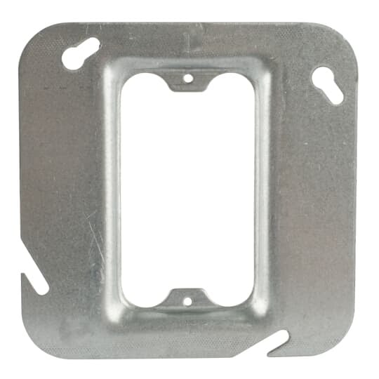 Single Gang Device Cover, 1 Cubic Inches, 4-11/16 Inch x 1/4 Inch Raised, Pre-Galvanized Steel
