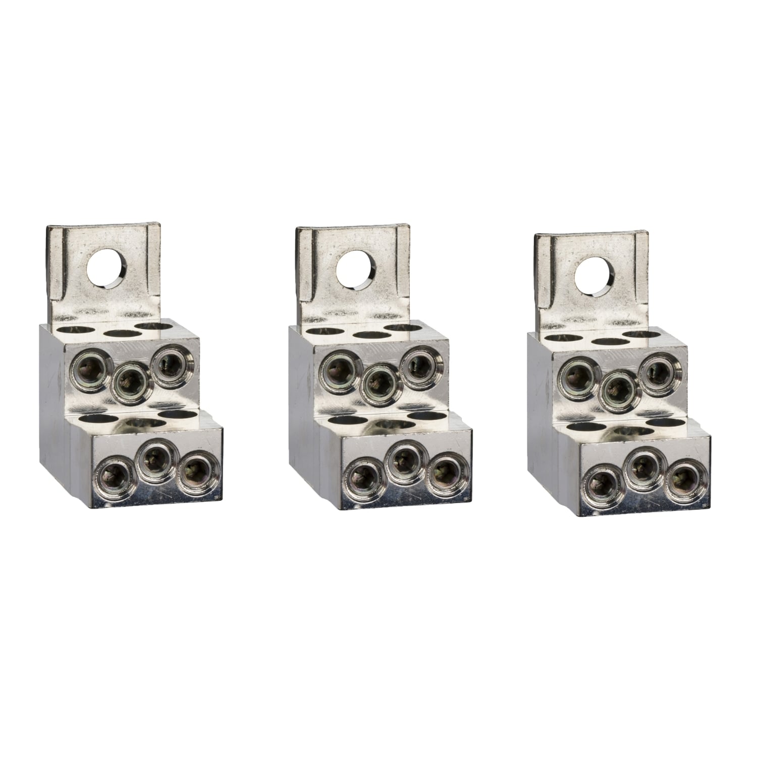 Aluminium bare cable connectors, ComPacT NSX, for 6 cables 1.5mm to 35mm, 250A, set of 3 parts
