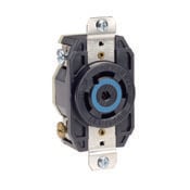 30-Amp, 347/600 Volt- 3PY, Flush Mounting Locking Receptacle, Industrial Grade, Grounding, Black