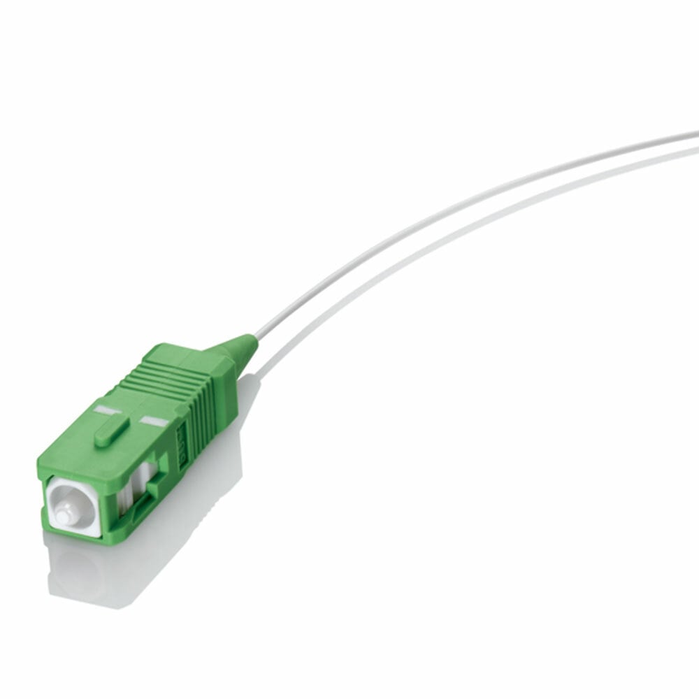 Leviton Pigtail Fiber Optic Cable Assembly, Singlemode 900 Micron Tight Buffer Cable, SC/UPC Connector, 3 Meter Length, White