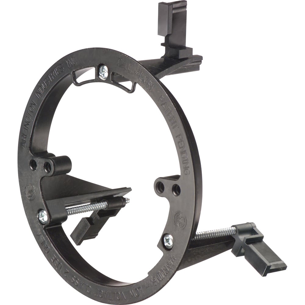 Round Low Voltage mounting bracket for low voltage smoke detectors, carbon monoxide detectors, cameras or any low voltage product that mount to a standard 4" fixture box.