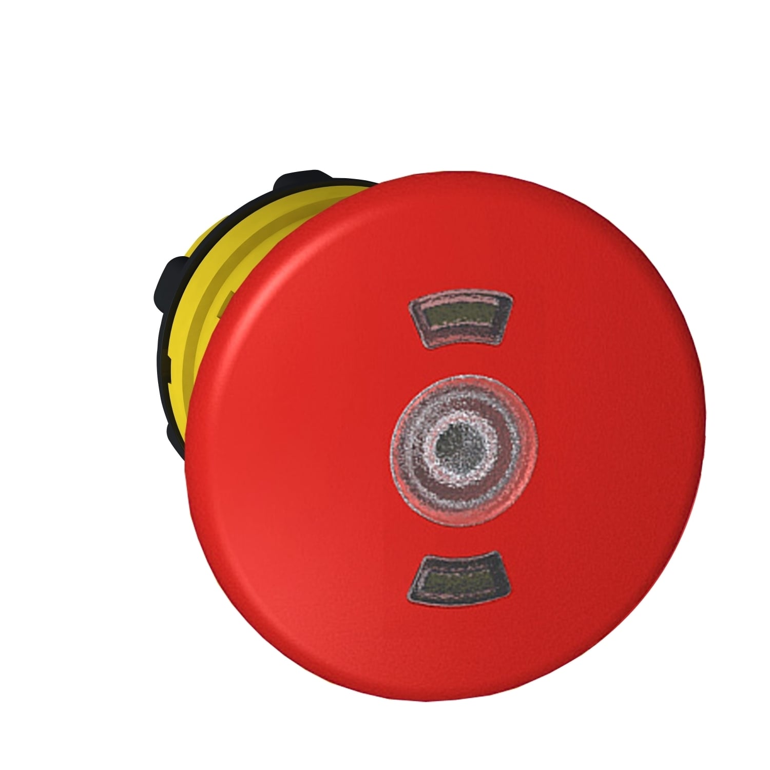 Illuminated emergency stop switching off head, Harmony XB5, plastic, red mushroom 40mm, 22mm, trigger latching push pull, with state indicator