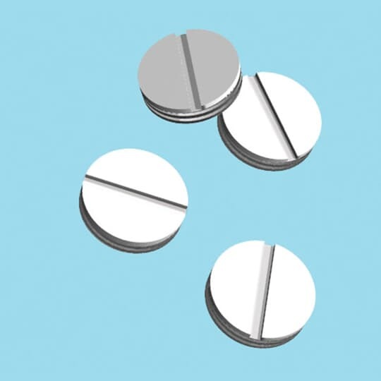 S603WHE-R Red Dot Close Up Plug, 1/2 in Thread, Zinc, White