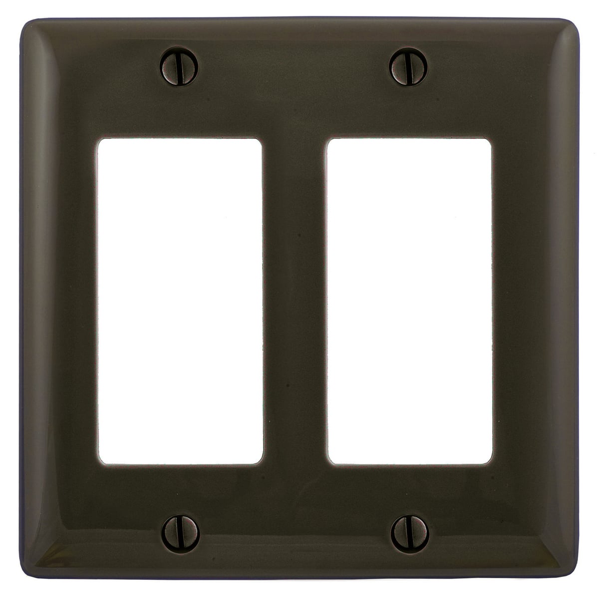 Wallplates and Box Covers, Wallplate, Nylon, Mid-Sized, 2-Gang, 2) Decorator, Brown