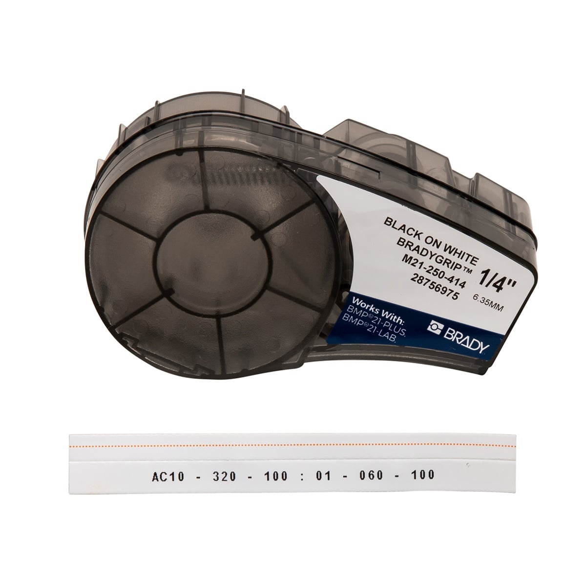 Label Polyester 0.25in x 10ft BK/WT