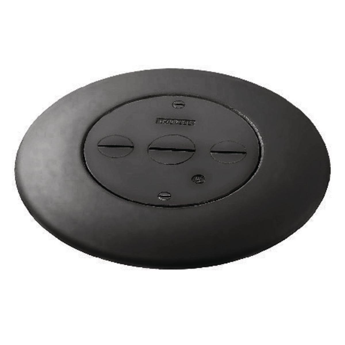 In-Floor Delivery Systems, Fire-Rated Poke-Throughs, Flush Furniture Feed Series, 3 Service, Cover Flange, Black