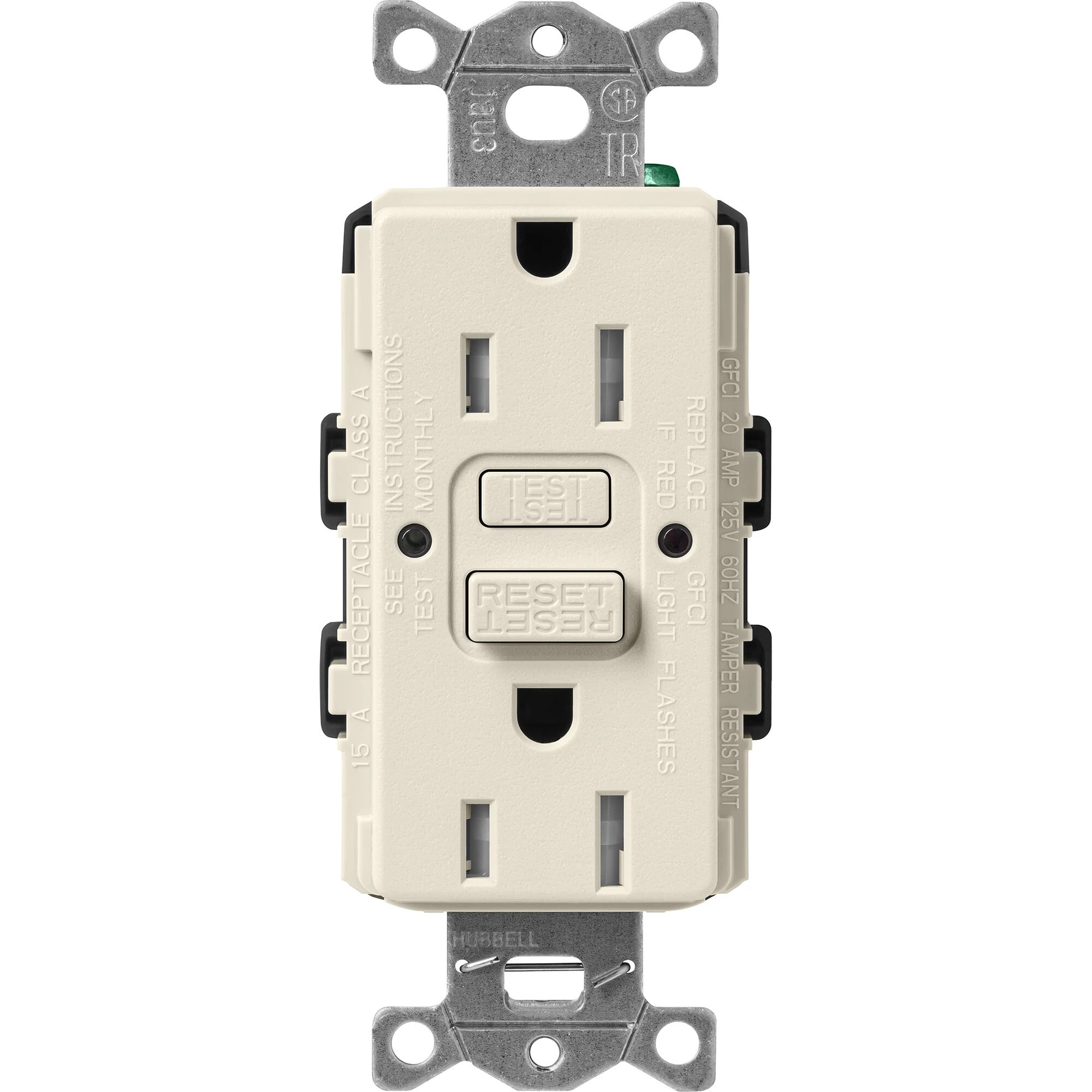 Lutron Claro Tamper-Resistant GFCI Duplex Receptacle, 15-Amp, Pumice