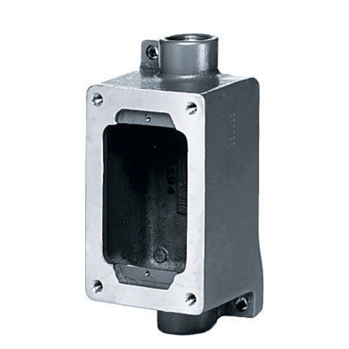 Straight Blade Devices, Back Boxes, 3/4" NPT Feed-Thru, Explosion Proof Products, Cast Metal, Single Pack
