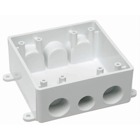 2-gang Rectangular weatherproof T-Box with Seven Threaded Holes - White