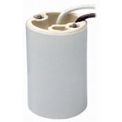 Mogul Base One-Piece Keyless Glazed Porcelain Lampholder, Gray
