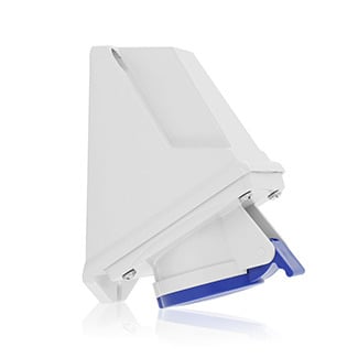 16 Amp, 208-250 Volt, 3P+N+E (4P, 5W), Clock Position 9, IEC/EN 60309-1 & 60309-2, International Configuration Surface Mounting Socket Outlet, Industrial Grade, IP44, Splashproof - BLUE
