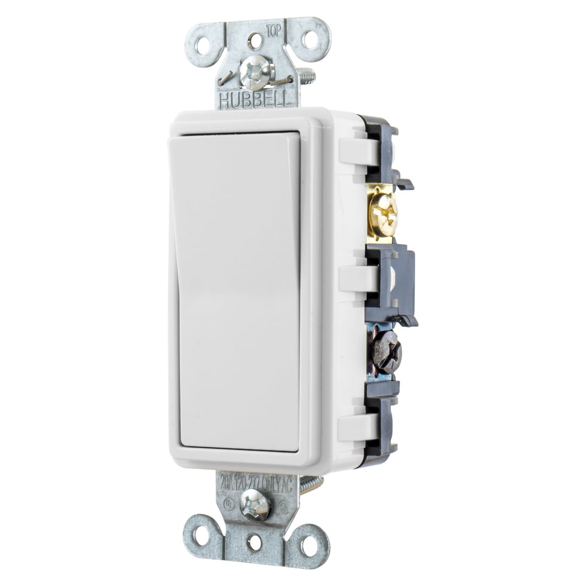 tradeSELECT Decorator Switch, Residential Grade, Rocker Switch, General Purpose AC, Four Way, 15A 120/277V AC, Push Back and Side Wired
