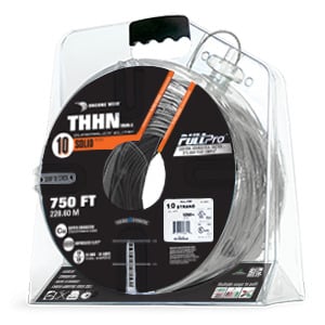 105100911045 PullPro Copper THHN Wire, 10 AWG, Solid, Gray, 750 ft