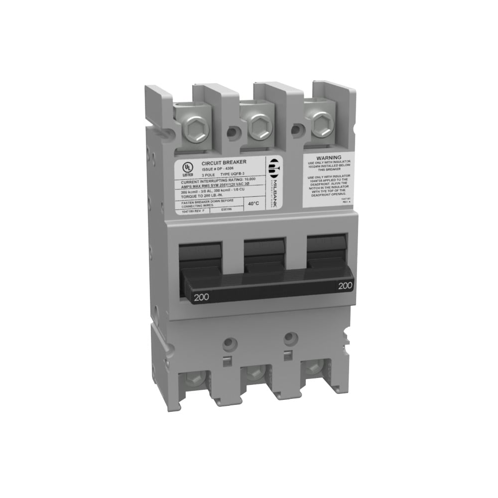 MILBANK 150 AMP 3 POLE 120-240V BOLT-ON 10K AIC