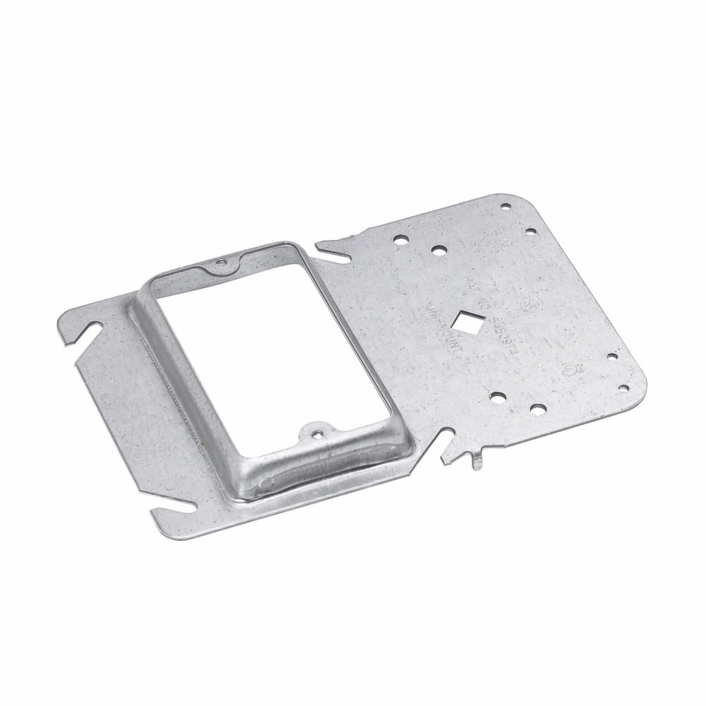 Eaton B-Line series box support fasteners, Communication and low voltage, 1" Height, 1" Length, 1" Width, 0.5lbs, 0.75" Raise, Uni-Mount box support/cover plate mounting brackets, Single gang, Pre-galvanized
