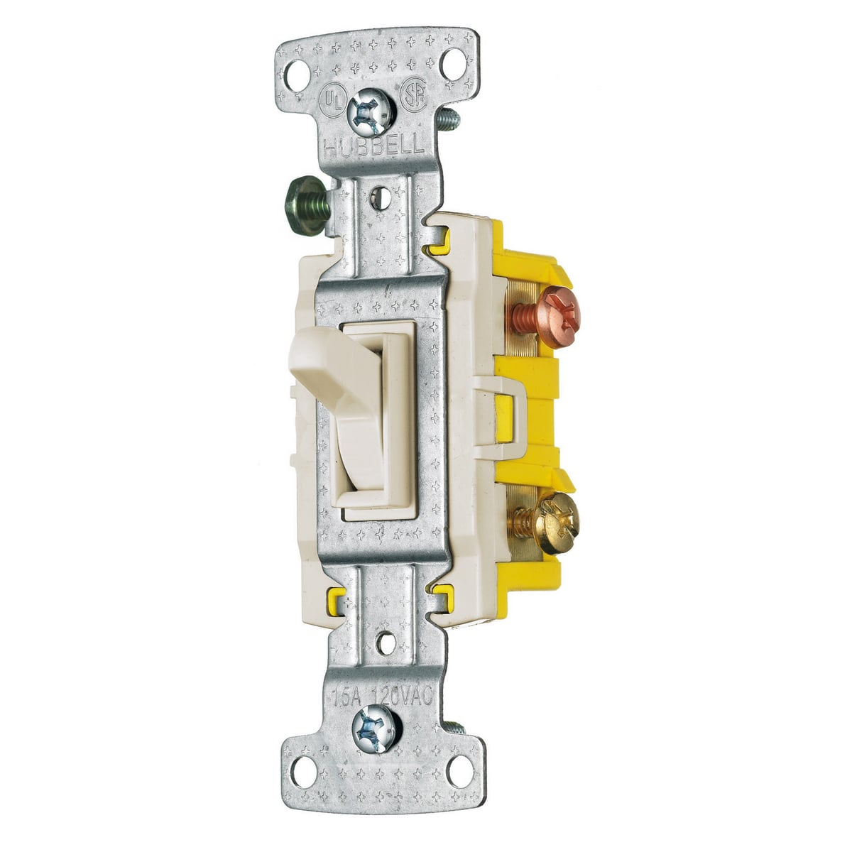 RS315LA 2-Position 3-Way Compact Standard Toggle Switch, 120 V, 15 A, 1800 W Power Rating, 2-Position Contact