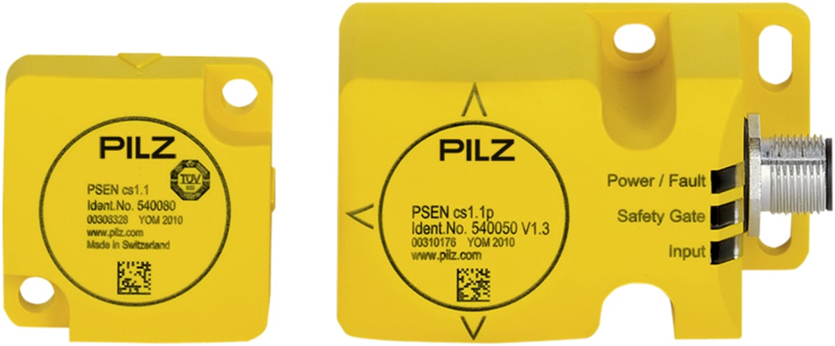 RFiD Safety Switch, 2 Safe SC Outputs, 8-pin M12 Male Connector, 4 Actuation Directions, Support for SDD, IP67, Switching Distance 21mm, Sao = 15mm, Sar = 40mm, PU = 1 Piece Coded Switch with Actuator