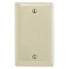 Hubbell Wiring Device Kellems, Wallplates and Box Covers, Wallplate,Nylon, 1-Gang, Blank, Box Mount, Almond