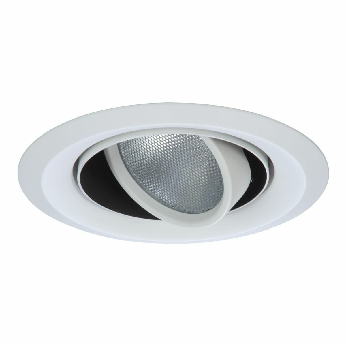 6" White Adjustable Double Gimbal & Trim Ring 35-50-degree max. tilt