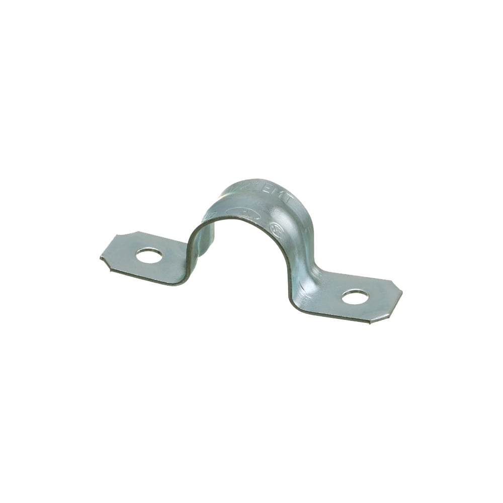 1" 2-Hole EMT STRAP, Click on type, plated steel.