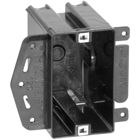 Single-Gang New Work Outlet Box, Volume 20.3 Cubic Inches, Length 3-3/4 Inches, Width 2-1/4 Inches, Depth 3-3/16 Inches, Color Black, Material Polycarbonate, Mounting Means Molded Side Bracket for Wood or Steel Studs